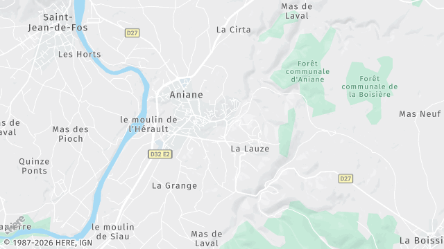 Carte de la zone d'intervention à Aniane