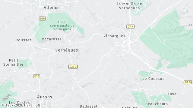 Carte de la zone d'intervention à Vernègues