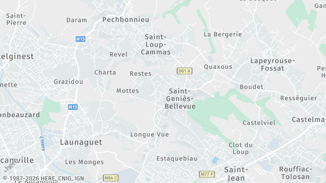 Carte de la zone d'intervention à Saint-Geniès-Bellevue