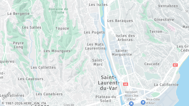 Carte de la zone d'intervention à Saint-Laurent-du-Var