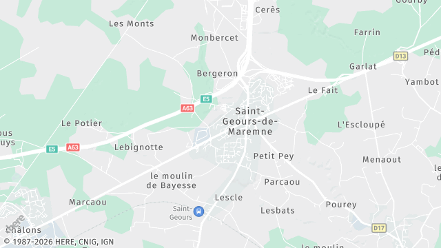 Carte de la zone d'intervention à Saint-Geours-de-Maremne