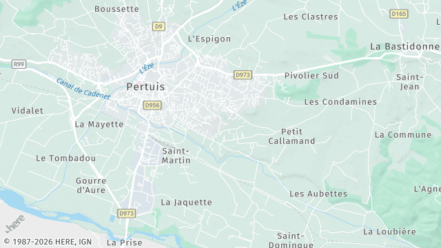 Carte de la zone d'intervention à Pertuis
