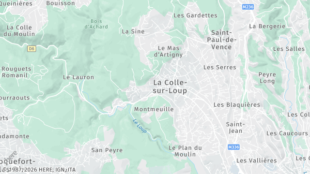 Carte de la zone d'intervention à La Colle-sur-Loup