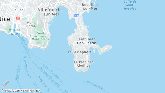 Carte de la zone d'intervention à Saint-Jean-Cap-Ferrat