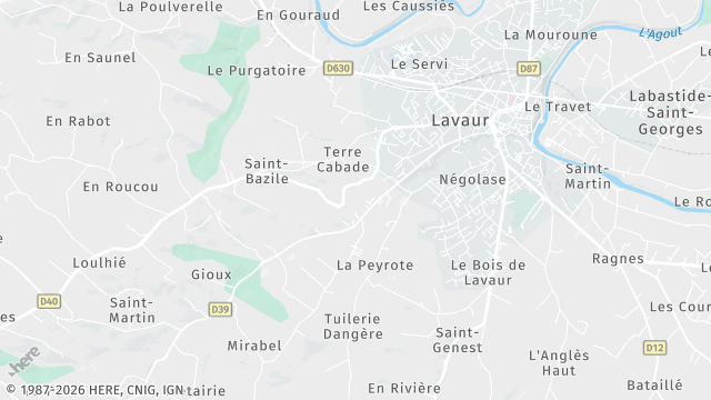 Carte de la zone d'intervention à Lavaur