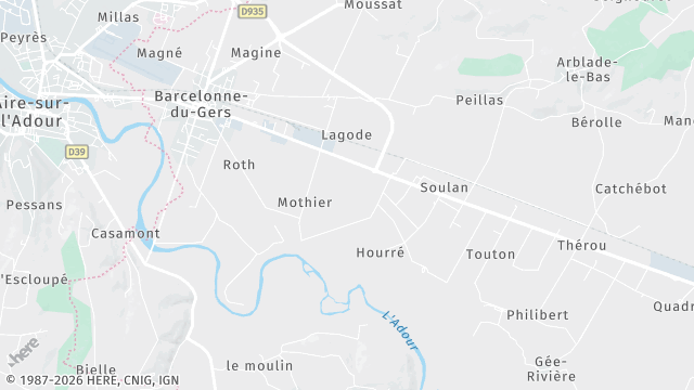 Carte de la zone d'intervention à Barcelonne-du-Gers