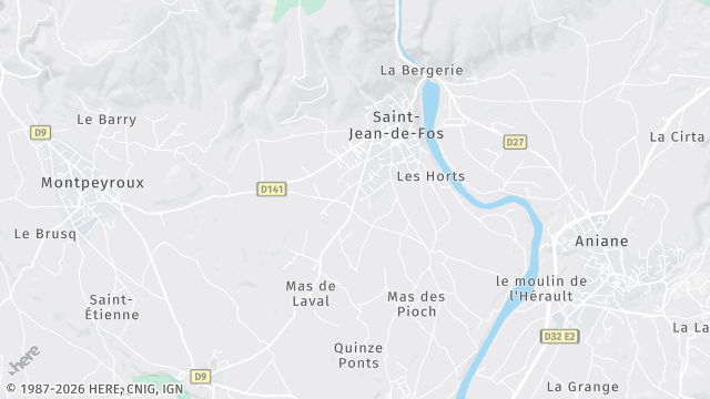 Carte de la zone d'intervention à Saint-Jean-de-Fos