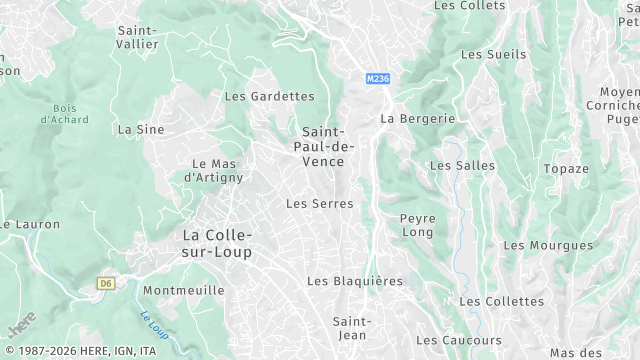 Carte de la zone d'intervention à Saint-Paul-de-Vence
