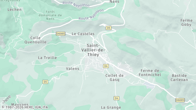Carte de la zone d'intervention à Saint-Vallier-de-Thiey