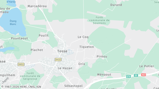 Carte de la zone d'intervention à Tosse