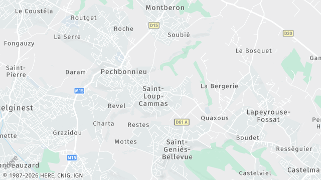 Carte de la zone d'intervention à Saint-Loup-Cammas