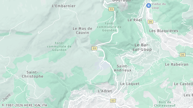 Carte de la zone d'intervention à Le Bar-sur-Loup