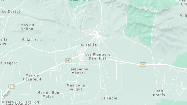 Carte de la zone d'intervention à Aureille
