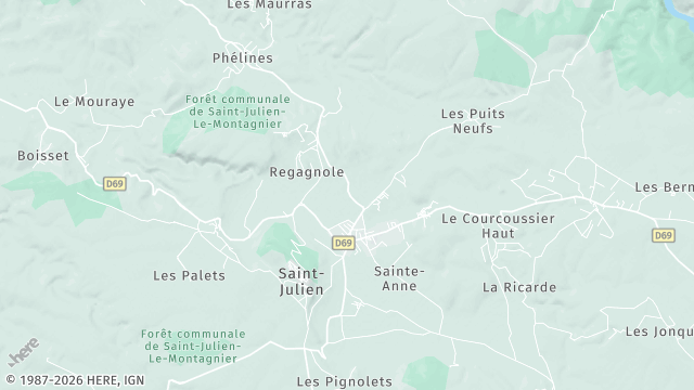 Carte de la zone d'intervention à Saint-Julien