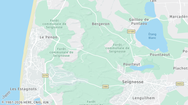 Carte de la zone d'intervention à Seignosse