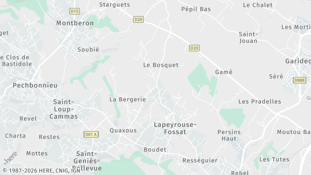 Carte de la zone d'intervention à Lapeyrouse-Fossat