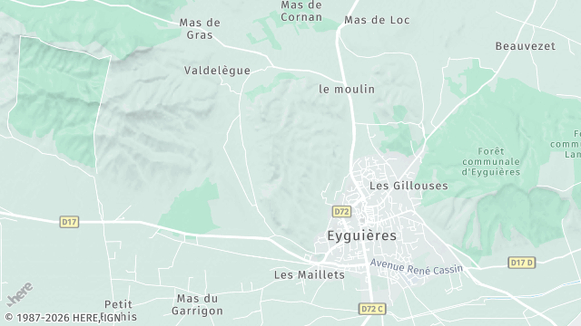 Carte de la zone d'intervention à Eyguières