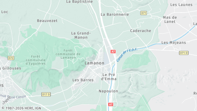 Carte de la zone d'intervention à Lamanon