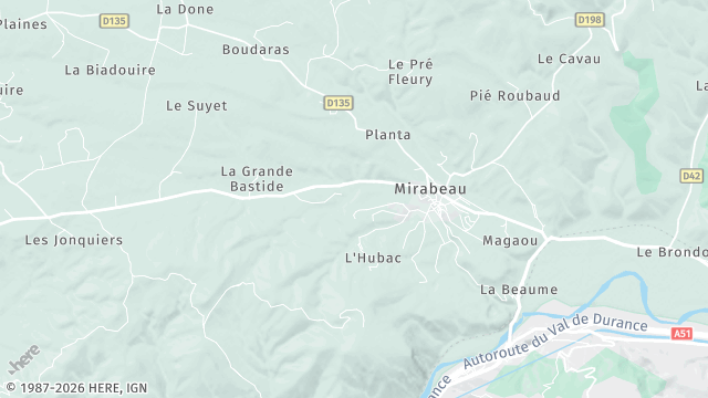 Carte de la zone d'intervention à Mirabeau