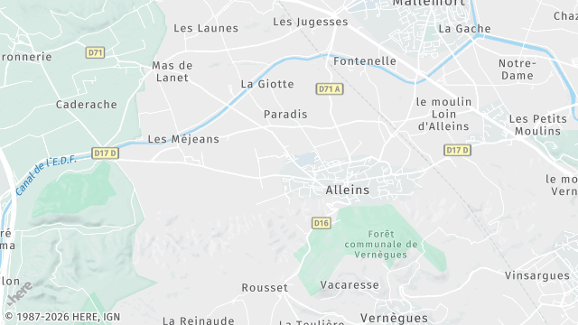 Carte de la zone d'intervention à Alleins