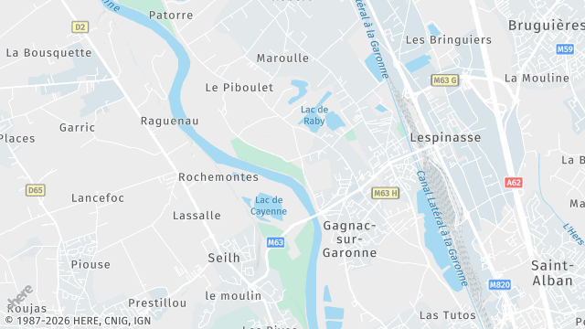 Carte de la zone d'intervention à Gagnac-sur-Garonne