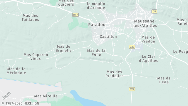 Carte de la zone d'intervention à Paradou