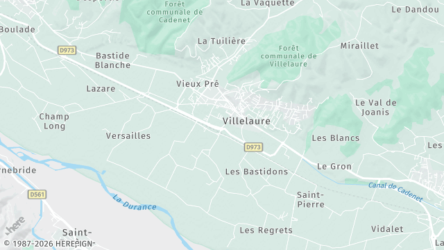 Carte de la zone d'intervention à Villelaure