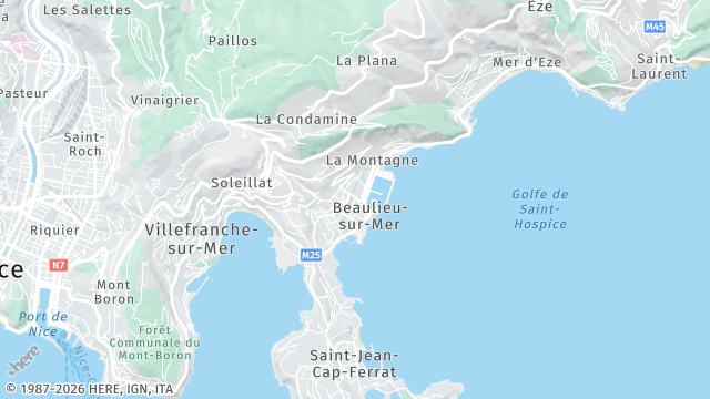 Carte de la zone d'intervention à Beaulieu-sur-Mer