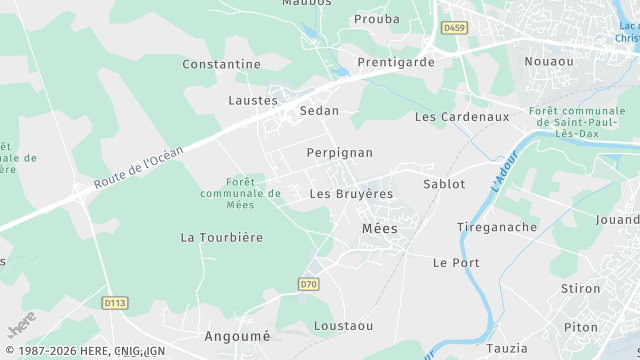 Carte de la zone d'intervention à Mées