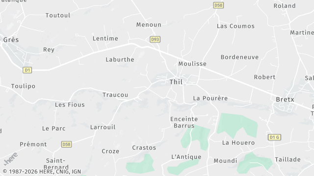 Carte de la zone d'intervention à Thil