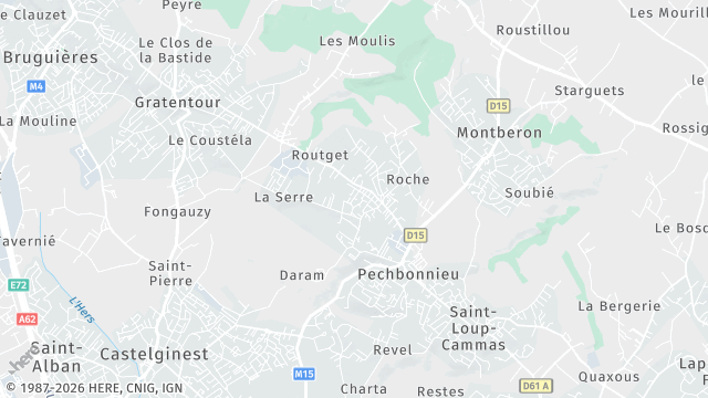 Carte de la zone d'intervention à Pechbonnieu