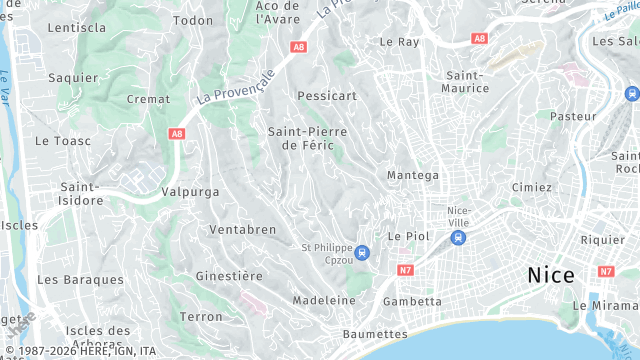 Carte de la zone d'intervention à Nice