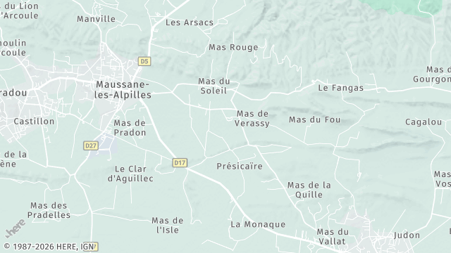 Carte de la zone d'intervention à Maussane-les-Alpilles