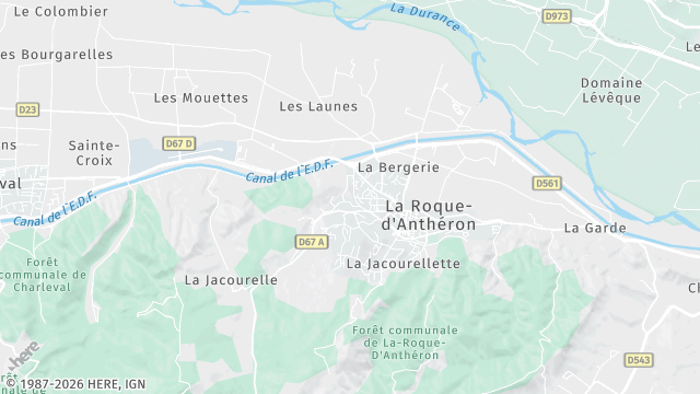 Carte de la zone d'intervention à La Roque-d'Anthéron