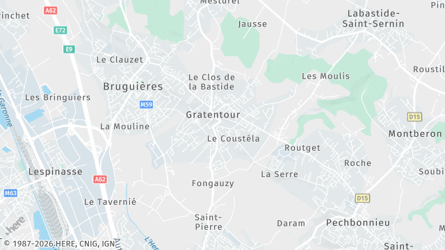 Carte de la zone d'intervention à Gratentour