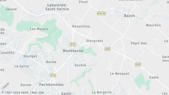 Carte de la zone d'intervention à Montberon