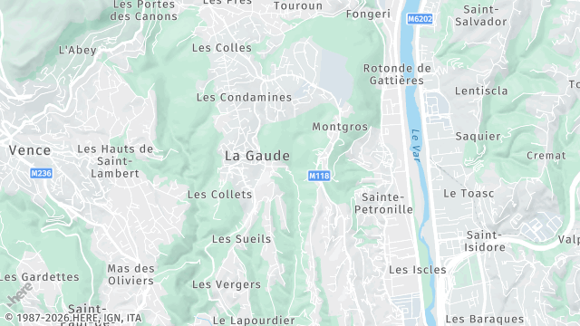 Carte de la zone d'intervention à La Gaude