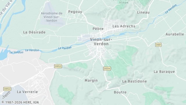 Carte de la zone d'intervention à Vinon-sur-Verdon