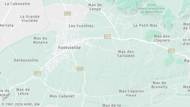 Carte de la zone d'intervention à Fontvieille