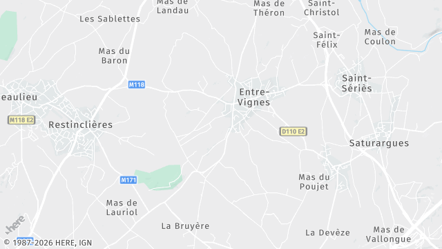 Carte de la zone d'intervention à Entre-Vignes
