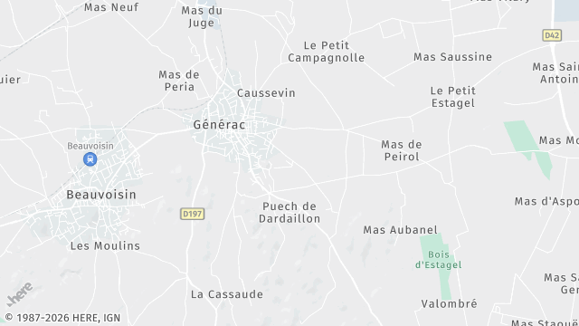 Carte de la zone d'intervention à Générac