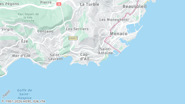 Carte de la zone d'intervention à Cap-d'Ail