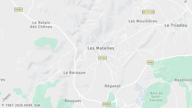 Carte de la zone d'intervention à Les Matelles