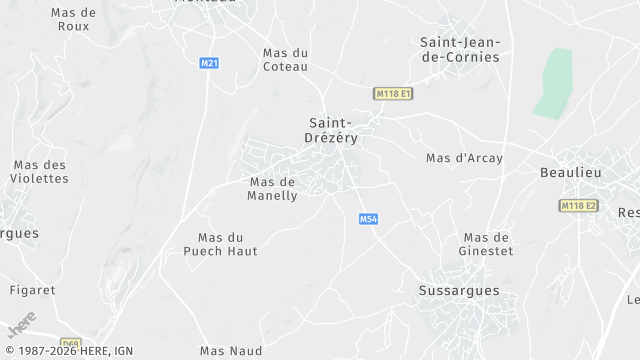 Carte de la zone d'intervention à Saint-Drézéry