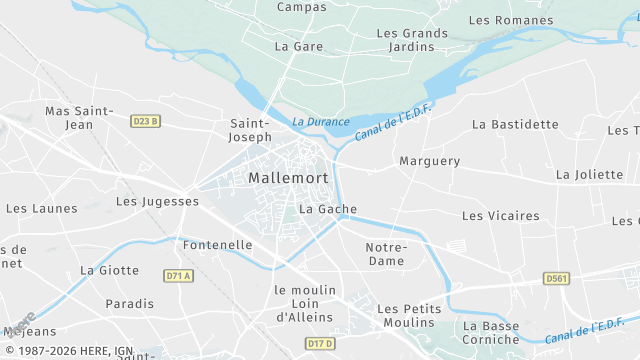 Carte de la zone d'intervention à Mallemort