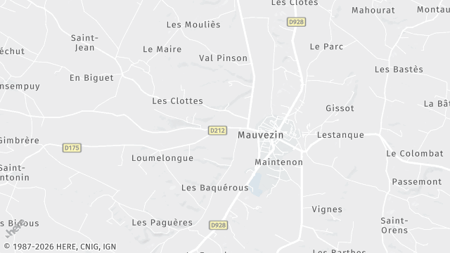 Carte de la zone d'intervention à Mauvezin