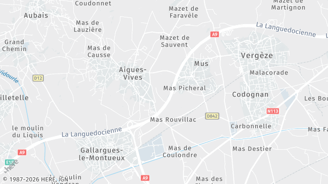 Carte de la zone d'intervention à Aigues-Vives