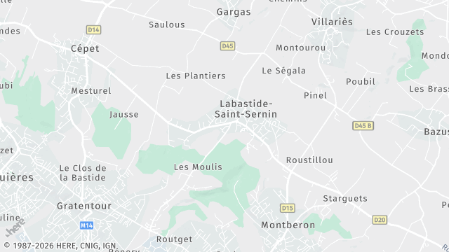 Carte de la zone d'intervention à Labastide-Saint-Sernin