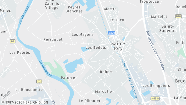 Carte de la zone d'intervention à Saint-Jory