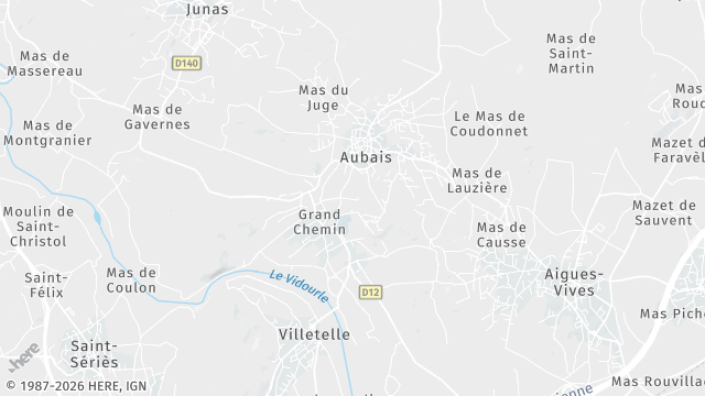 Carte de la zone d'intervention à Aubais